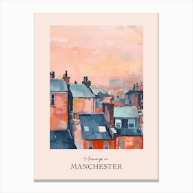 Mornings In Manchester Rooftops Morning Skyline 3 Canvas Print