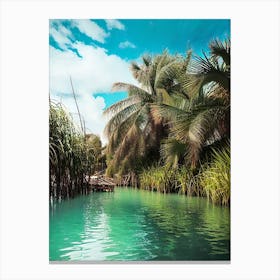 Tropical Landscape With Palm Trees 1 Canvas Print