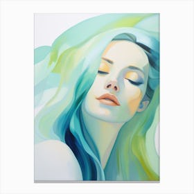 Girl With Blue Hair Canvas Print