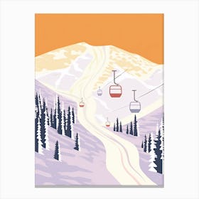 Taos Ski Valley   New Mexico, Usa, Ski Resort Pastel Colours Illustration 0 Canvas Print