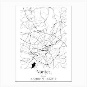 Nantes,France Minimalist Map Canvas Print