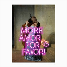 More Amor Por Favor Vintage altered art Canvas Print