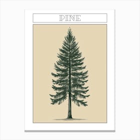 Pine Tree Minimalistic Drawing 4 Poster Canvas Print