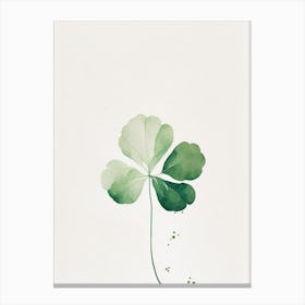 White Clover Leaf Minimalist Watercolour 1 Canvas Print