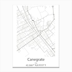 Canegrate,Italy Minimalist Map Canvas Print