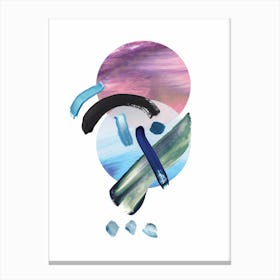 Mixed Watercolour Abstract Pink and Blue Canvas Print