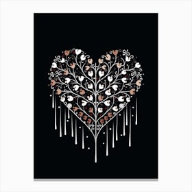 Heart Tree & Droplets Canvas Print