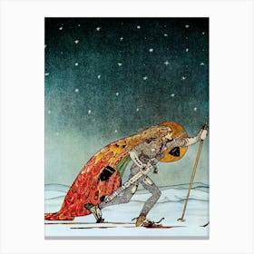 "So The Man Gave Him A Pair Of Snow Shoes" Kay Nielsen - East of the Sun and West of the Moon 1914 - Prince in the Snow - Vintage Victorian Fairytale Art Signed Remastered High Resolution Canvas Print