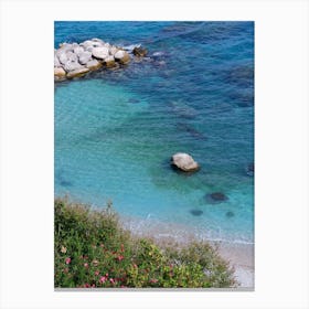 Sea Water Beach Rock Rocky Capri Mediterranean Italy Italia Italian photo photography art travel Canvas Print