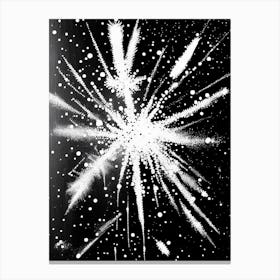 Bullet, Snowflakes, Black & White 2 Canvas Print