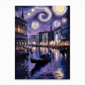 Starry Night In Venice Canvas Print