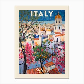 Bari Italy 3 Fauvist Painting  Travel Poster Canvas Print