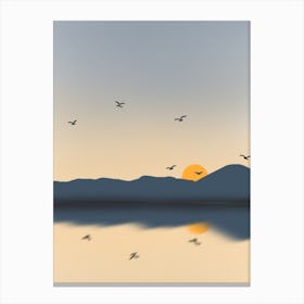 Sunrise Over The Lake Canvas Print