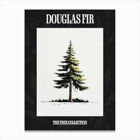 Douglas Fir Tree Pixel Illustration 4 Poster Canvas Print