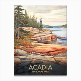 Acadia National Park Vintage Travel Poster 8 Canvas Print