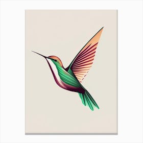 Berylline Hummingbird Retro Minimal 2 Canvas Print