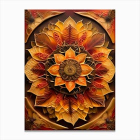 Distinctive boho art.Golden Harvest Mandala.8 Canvas Print