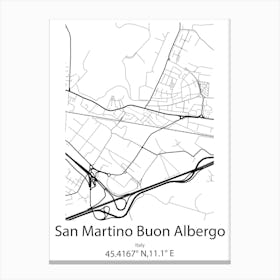 San Martino Buon Albergo,Italy Minimalist Map Canvas Print