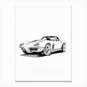 Chevrolet Corvette Line Drawing 2 Canvas Print