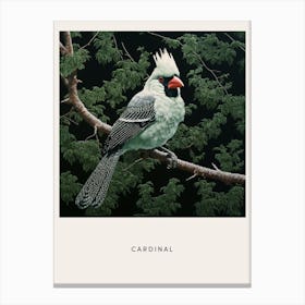 Ohara Koson Inspired Bird Painting Cardinal 4 Poster Canvas Print