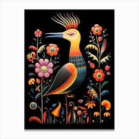 Folk Bird Illustration Cormorant 1 Canvas Print