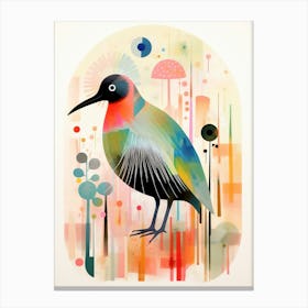Bird Painting Collage Kiwi 1 Canvas Print