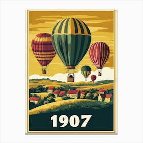 Aihrgdesign A Vintage Travel Poster Of A 1907 Hot Air Balloon 93c43f1f Cda7 4ae8 Bdad 3ffde2abccfb 2 Canvas Print