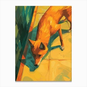 Fox On Tile Canvas Print