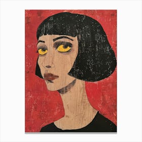 'A Woman With Yellow Eyes' Canvas Print