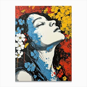 Flower Girl, Pop Art 3 Canvas Print