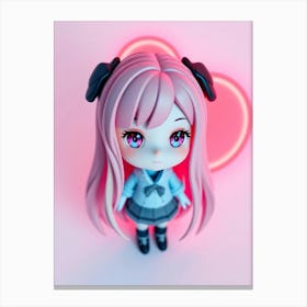 Pink Haired Puppet Girl Canvas Print