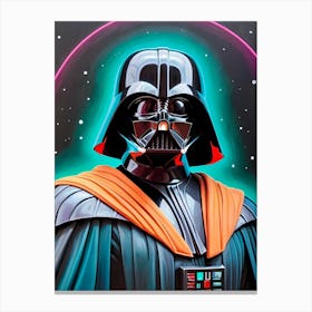Darth Vader Star Wars Neon Iridescent (47) Canvas Print