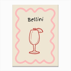 Bellini Doodle Poster Pink & Red Canvas Print