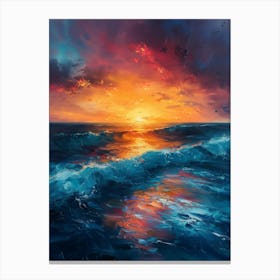 Sunset Over The Ocean 3 Canvas Print