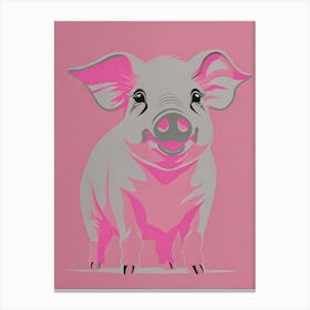 Flat Buho Art pig , pink scale art, animal art, Canvas Print