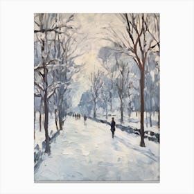 Winter City Park Painting Schnbrunn Palace Gardens Vienna 1 Canvas Print