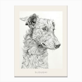 Sloughi Dog Line Sketch 2 Poster Canvas Print