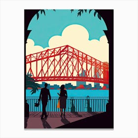 Howrah Bridge, West Bengal, India Colourful 4 Canvas Print