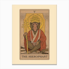 The Hierophant - Monkeys Tarot Canvas Print