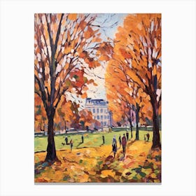 Autumn City Park Painting Kensington Gardens London 2 Canvas Print