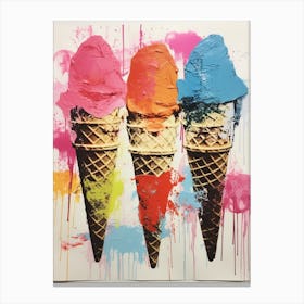 Pop Art Colourful Ice Cream Inspired 3 Canvas Print