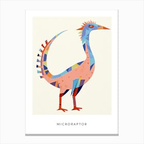 Nursery Dinosaur Art Microraptor Poster Canvas Print