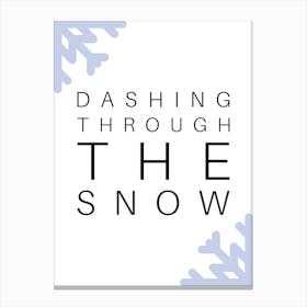 Dashing Through The Snow Typography Word Canvas Print