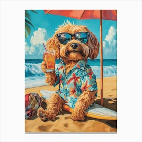 Cavapoo At The Beach Canvas Print