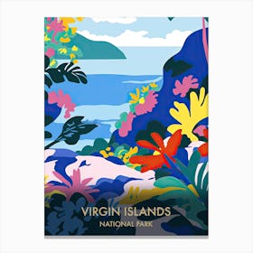 Virgin Islands National Park Travel Poster Matisse Style 3 Canvas Print