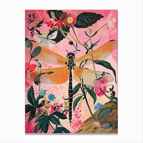 Floral Animal Painting Dragonfly 1 Canvas Print