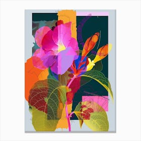 Impatiens 1 Neon Flower Collage Canvas Print