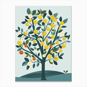 Apple Tree Flat Illustration 8 Canvas Print