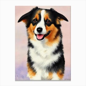 Cardigan Welsh Corgi 2 Watercolour dog Canvas Print