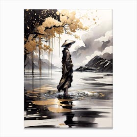 Asian Woman In Water Canvas Print
